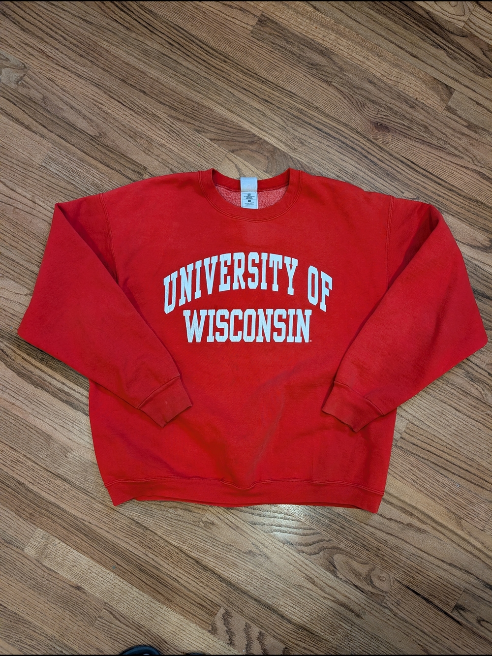 Vintage 90s Oversized XL UW University Of Wisconsin Red Crewneck Sweatshirt Y2k